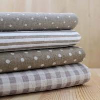 Milk Tea Multi Geometric Pattern Hemp gray Quilting Cotton linen fabric bundle DIY home textile Cloth art for patchwork 22x24cm