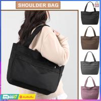 【Ready Stock】?Ladies Shopping Bags Large Capacity Solid Color Shoulder Bag Nylon Single Shoulder Bag Waterproof for Work Travel School