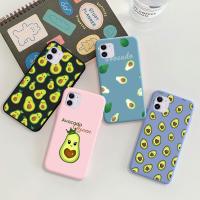 ♛ Phone Case Avocado For IPhone 11 Pro Max Cute Soft Silicone Back Cover For iphone 11 Candy TPU Soft Back Cover