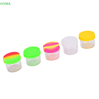 ?【Lowest price】HOMA 6ml ซิลิโคนภาชนะ Jar แก้วขี้ผึ้งน้ำมันเก็บฝาปิดไม่ติดคละสี