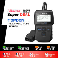 TOPDON AL200 Full OBD2 Scaner For Car Auto Professional Diagnostic DTC Lookup Code Reader Automotive Diagnostic Tool Car Scanner