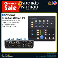 【ลดล้างสต็อก】Presonus Monitor Station V2 Desktop Monitor Controller พร้อมอินพุตและเอาท์พุต Routing, 4 Headphone Outs S/PDIF Digital Input และ Talkback Mic - สีดำ