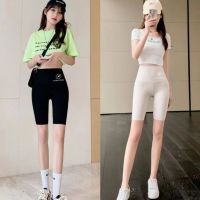 The New Uniqlo sharkskin leggings womens outerwear summer thin five-point tight Barbie tummy control safety yoga shorts cycling pantsTH