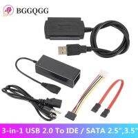 BGGQGG 3-in-1 USB 2.0 To IDE / SATA 2.5 3.5 Hard Drive Disk HDD SSD 480Mb/s Data Interface Converter Adapter Cable