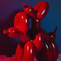 New Modern Resin Balloon Dog Red Animal Statue Sculpture Home Decoration Christmas Gifts Resin Crafts Arts Doggy Room Decor