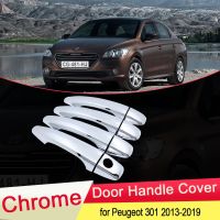 For Peugeot 301 2013 2014 2015 2016 2017 2018 2019 Chrome Door Handle Cover Exterior Trim Catch Car Cap Stickers Essories ABS