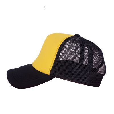 ☛Summer Classic Cap หมวกตาข่ายปรับได้ สีเหลือง ตาข่ายสีดำ✻