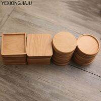 Beech coaster creative home dining pad tea cup round square solid heat insulation wooden