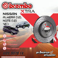 จานเบรกหน้า BREMBO สำหรับ ALMERA (1.2), NOTE (1.2) (HC) [D09 9078 1X]