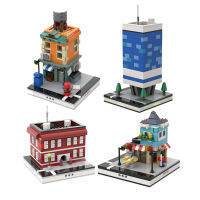 MOC Modular Coffee Shop Museum Garage Las Vegas Ho Garage module Street View City Church Buildings Collection Set Toy Gifts