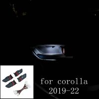 ร้าน Ysl สำหรับ Toyota Corolla 2019 2020 2021 2022รถไฟ LED รอบที่จับประตูภายในรถยนต์กรอบเบาตกแต่งภายในสีฟ้าอ่อน