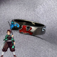 1pc Demon Slayer Ring Kamado Tanjirou Cosplay Accessories Props Jewelry Kimetsu No Yaiba S925 Sterling Sliver Ring 2022 Trend