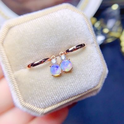 Elegant Silver Opal Stud Earrings for Daily Wear 5mm*5mm Natural White Opal Silver Earrings 925 Silver Opal Jewelry