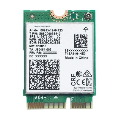 Wireless Adapter for Intel 9461NGW WiFi Card AC 9461 2.4G/5G Dual Band 802.11AC M2 Key E CNVI Bluetooth 5.0