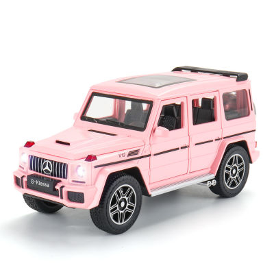 124 AMG G63 Pink Alloy Car Model Simulation Off Road Vehicle Metal Model Limited Edition 6 Doors Can Be Opened Childrens Gifts