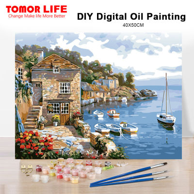 Tomor Life 40X50Cm DIY ภาพสีน้ำมันดิจิตอลตามหมายเลขบนผ้าใบ Wall Artwork Gift