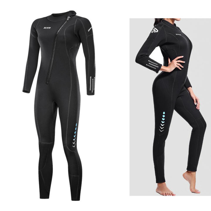 gepeack-ชุดชุดดำน้ำชุดเว็ทสูทเต็มความยาวชุดโต้คลื่นดำน้ำชุดว่ายน้ำมีซิปด้านหน้า