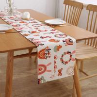 Easter Rabbit Flower Print Table Runner Spring Animal Bunny Party Tablecloth Dining Table Runner Easter Decorations