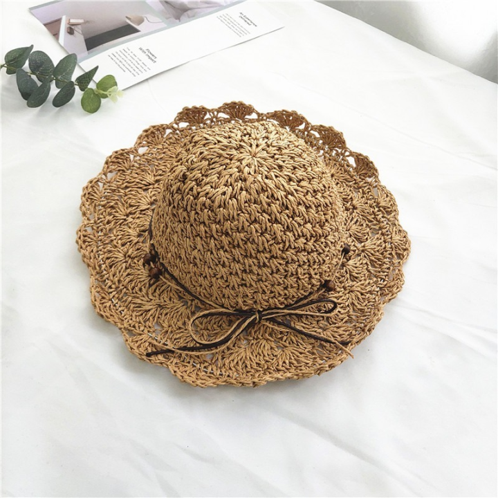 hot-folding-straw-hat-womens-summer-outing-sun-visor-holiday-cool-hat-seaside-beach-hat-tide-hand-made-child-summer-hats