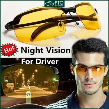 Trendy Photochromic Sunglasses Metal Frame, Day and Night Driving Glasses  Men Polarized Sunglasses for Outdoor Sport Summer , Yellow Lens 