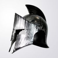 Halloween Adult Cosplay Props Ancient Rome Warrior Hero Plastic Silvery Spartan Helmet Toy Hot Selling