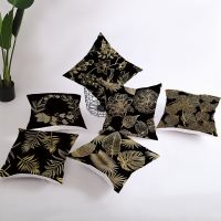 Black Golden Leaf Decorative Cushion Cover Pillow Pillowcase Polyester 45*45 Throw Pillows Home Decor Pillowcover