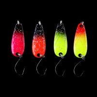 ❉ WALK FISH 4PCS/Lot Mix Colors 3cm 2.7g Colorful Trout Lure Fishing Spoon Bait Single Hook Metal Fishing Lure Fishing Tackle