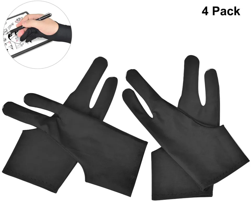 Artists Gloves - Palm Rejection Gloves with One Finger for Paper Sketching, iPad, Graphics Drawing Tablet, Suitable for Left and Right Hand, Size: One