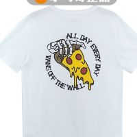 2023 NEWVAS Men S Skull Pizza Print เสื้อยืดคอกลมแขนสั้นสีขาว Classic All-Mat