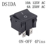 【Quality】 Kings Trading mall 21*24มม. Rocker Switch ON-OFF 2ตำแหน่ง4 Pins/ 6 Pins อุปกรณ์ไฟฟ้า10A 125VAC / 6A 250VAC สวิตช์ไฟ