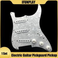 คอยล์เดี่ยวกีตาร์ไฟฟ้า Pickguard Pickups โหลด Prewired 11หลุม SSS สีแดงขาวมุกสีขาวอุปกรณ์เสริมกีต้าร์