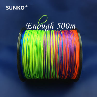 SUNKO Brand 8strands 300M 500M 1000M Japanese Multifilament PE Material colorful Braided Fishing Line 15~140LB