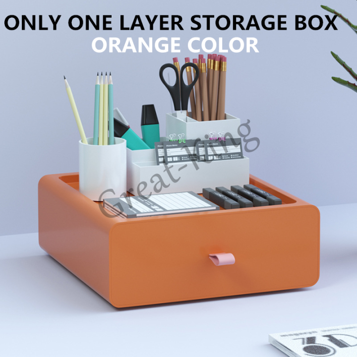 ONE LAYER Storage Box Desktop Shelf Drawer Type Office Storage Box