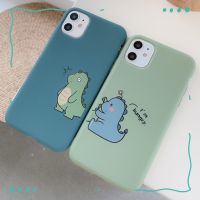 เคสโทรศัพท์มือถือ TPU นิ่ม แบบหนา ลายไดโนเสาร์ สีฟ้า สีเขียว สําหรับ iphone 6 6s 7 6plus 7plus 8plus 8 plus 11 QC7311416