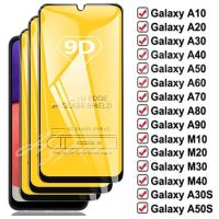 9D Full Cover Tempered Glass on For Samsung Galaxy M10 M20 M30 A10 A20 A30 A40 A60 A70 S A80 A90 A50 S screen Protectors