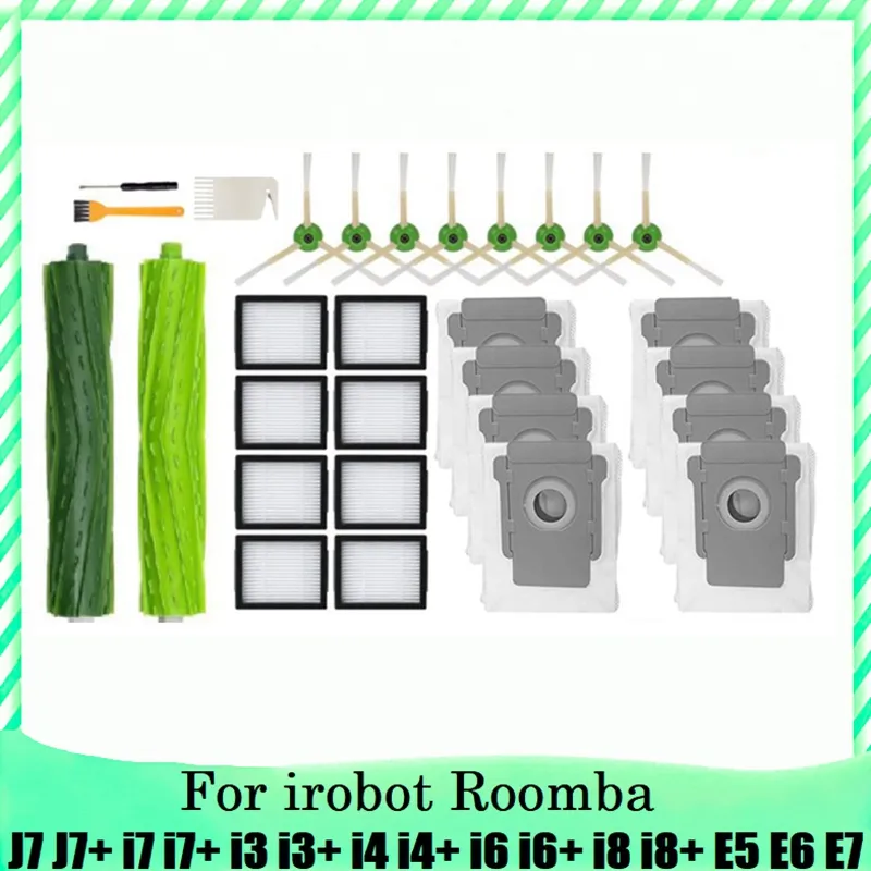 Vacuum Cleaner Accessories Brush Kit - Compatible with iRobot Roomba E5 E6  E7 i7 i7+ i8 i8+ j7 j7+ i6 i6+ i4 i4+ i3 i3+