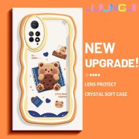 Jlingji เคสสำหรับ Xiaomi Redmi Note 11 Pro 5G Note 11e Pro ลายคุกกี้หมีน้อยขอบคลื่นเคสมือถือกันกระแทกแบบใสนิ่มเคสโปร่งใสลายกล้องถ่ายรูปที่สร้างสรรค์ซิลิกาเจลฝาครอบป้องกัน