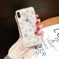 เคสโทรศัพท์ภาพดอกไม้นิรันดร์14แบบญี่ปุ่นและเกาหลีใต้เหมาะสำหรับ Apple 13/12กาวหยดเคสป้องกันดอกไม้ชิ้นเล็กชิ้นน้อย Meimiao