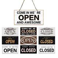 Open and Closed Wooden Plaques Rectangular Opening Proofing Decoration Plate Shop Store Cafe Bar Pub Wall Decor