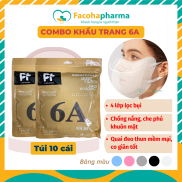 Combo 50 cái khẩu trang 6A PT mask chính hãng 4 lớp dày dặn chống bụi mịn