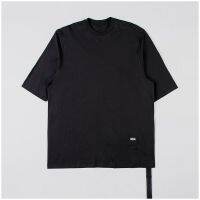 à➩➢เสื้อยืด ทรงหลวม ลาย R RICK OWEN 21 DRK Outer Label Streamer แฟชั่นฤดูใบไม้ผลิ และฤดูร้อน