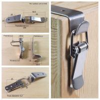 90 Degrees Duck-mouth Buckle Hook Lock Stainless Steel Spring Loaded Draw Toggle Latch Clamp Clip Silver Hasp Latch Catch Clasp