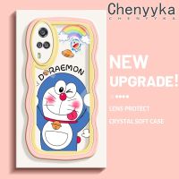 Chenyyka เคสสำหรับ VIVO Y51 2020 Y31 2021 Y51A 2021 Y53s Y33 เคสรูปโดราเอมอนน่ารักลายการ์ตูนใหม่คลื่นขอบนุ่มเคสมือถือกันกระแทกแบบใสคเปลือกซิลิโคน