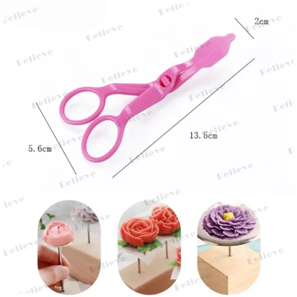 2pcs Piping Flower Scissors Nail Kitchen Baking Pastry Tool Rose