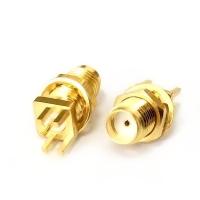 1pc SMA Connector SMA Female Jack nut RF Coax Connector end launch PCB Mount Cable Straight Goldplated NEW wholesale