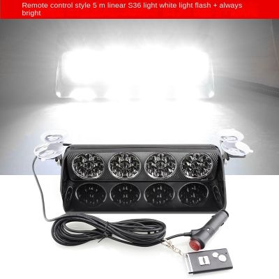 【LZ】✧❀♘  White LED Car Windshield Strobe Light Switch Sinal intermitente Emergência Bombeiro Polícia Farol Flash Luz de advertência S36 S24