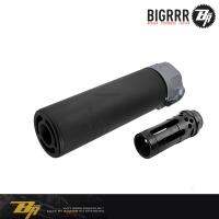 Bigrrr Tactical WARDEN Suppressor 5" with WARCOMP-556 สำหรับ BB ยาวไฟฟ้าทุกรุ่น สีดำ ทำจากอลูมิเนียม