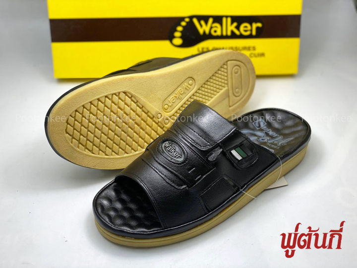 รองเท้า-walker-รุ่น-m2157-รองเท้าแตะวอคเกอร์-รองเท้าหนังแท้-พื้นยาง-สีดำ-สีน้ำตาล-ไซส์-40-45-ของแท้