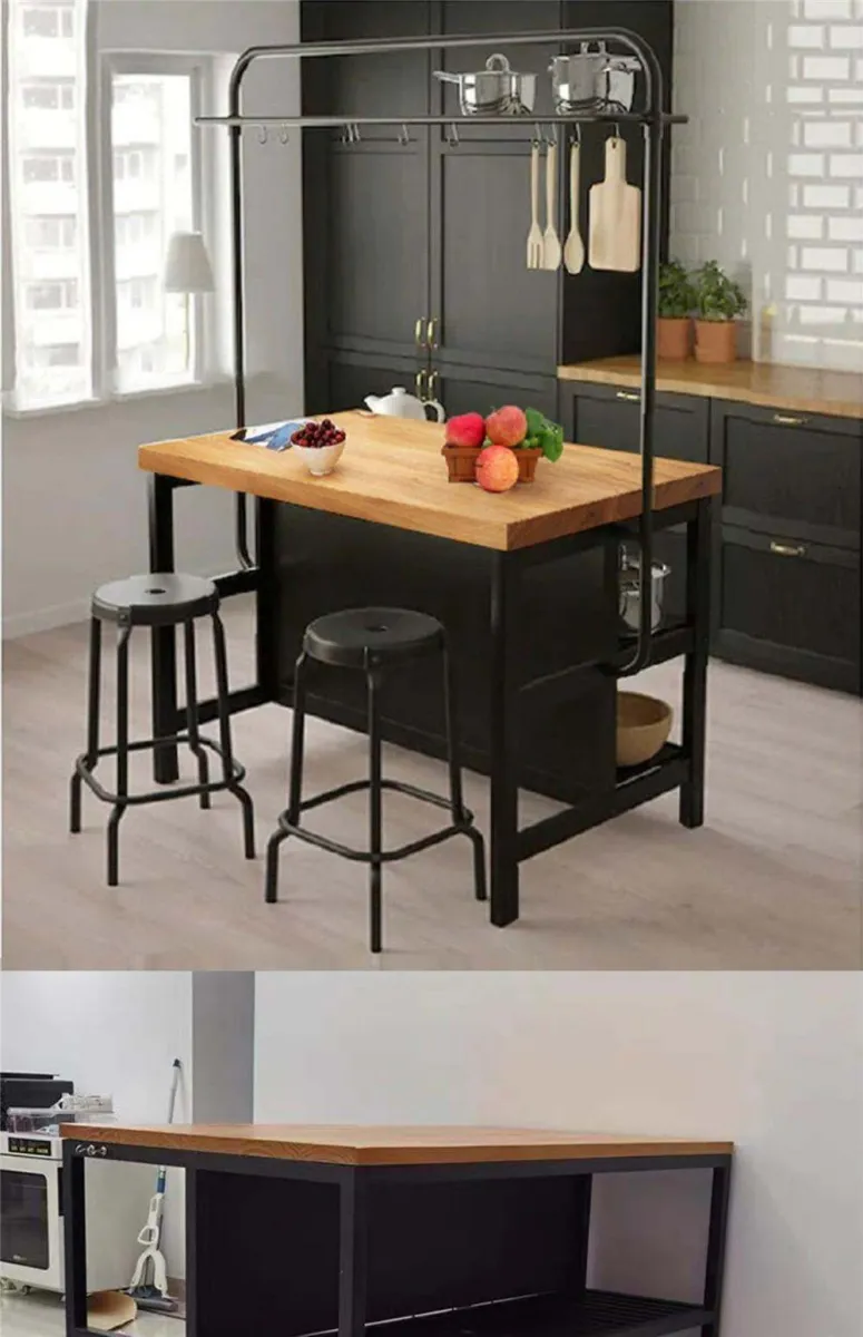 movable kitchen counter storage rack open kitchen small bar solid