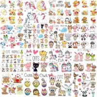 Iron on Cute Animal Patches Set for Kids Clothing DIY T-shirt Applique Heat Transfer Vinyl Unicorn Patch Stickers Thermal Press Haberdashery